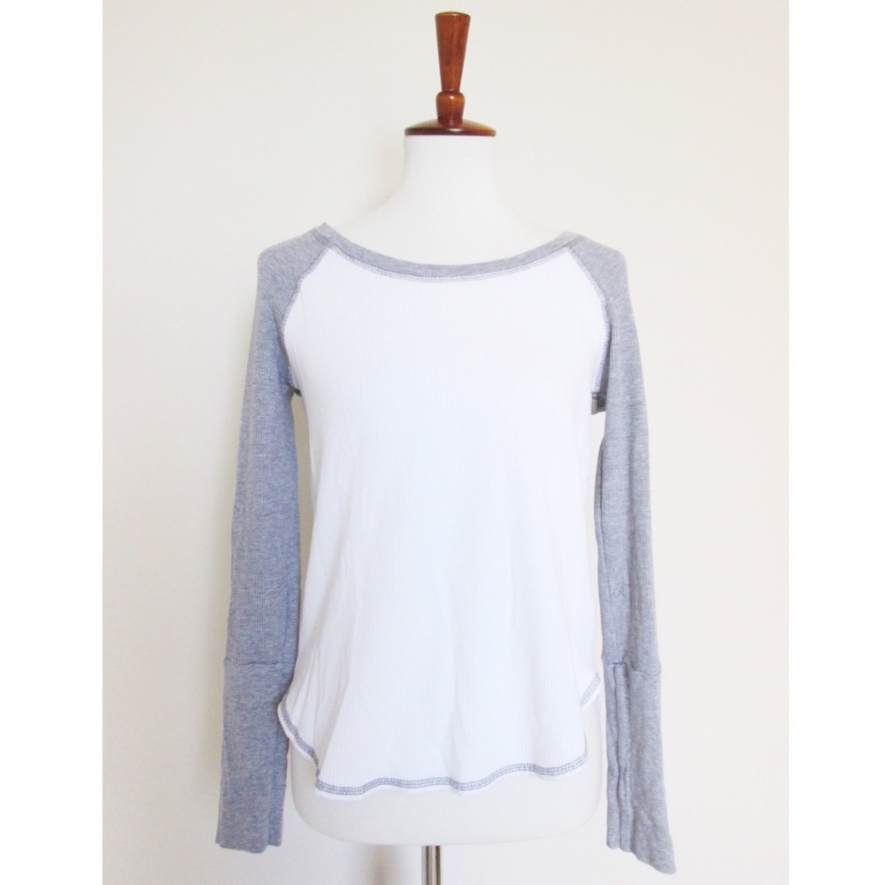 Splendid thermal baseball tee white and gray